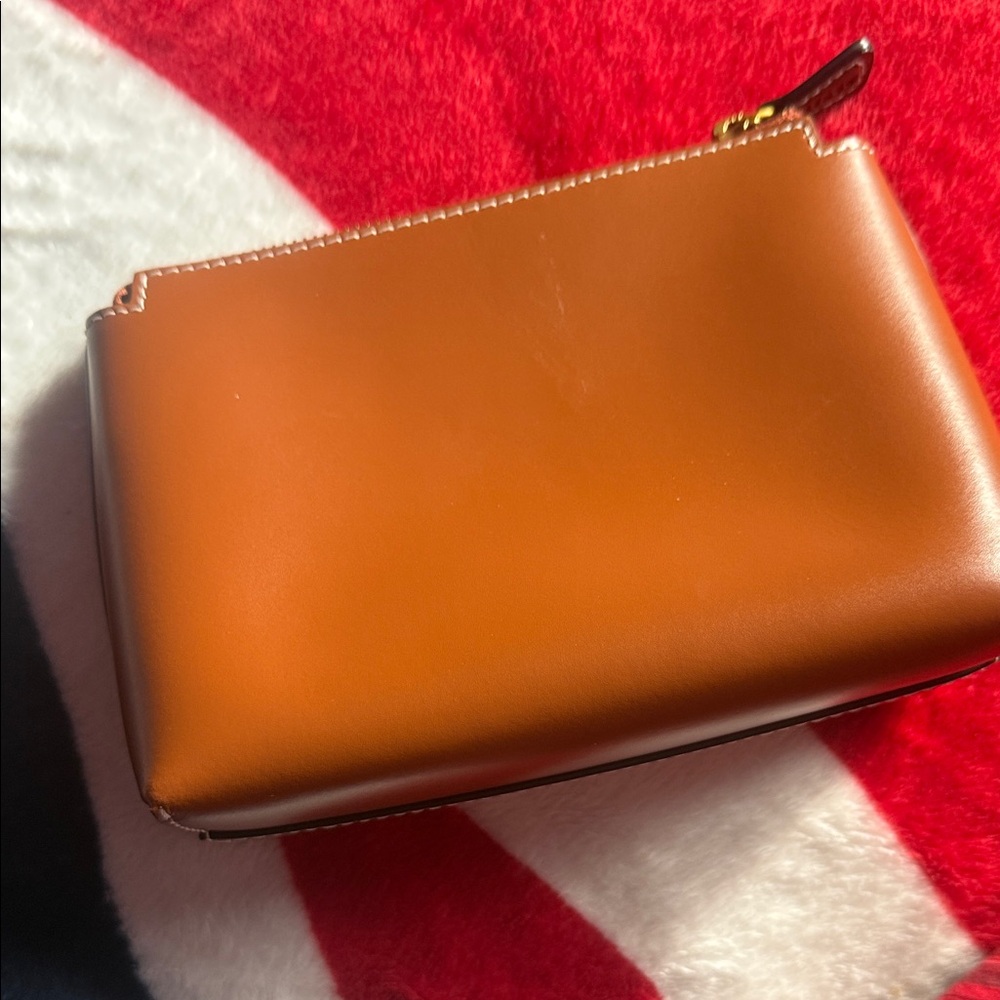 STAUD Tan Leather Clutch